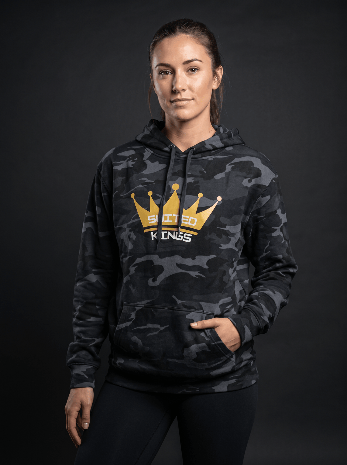 Black Camo Suited Kings Hoodie - Tilted Compass