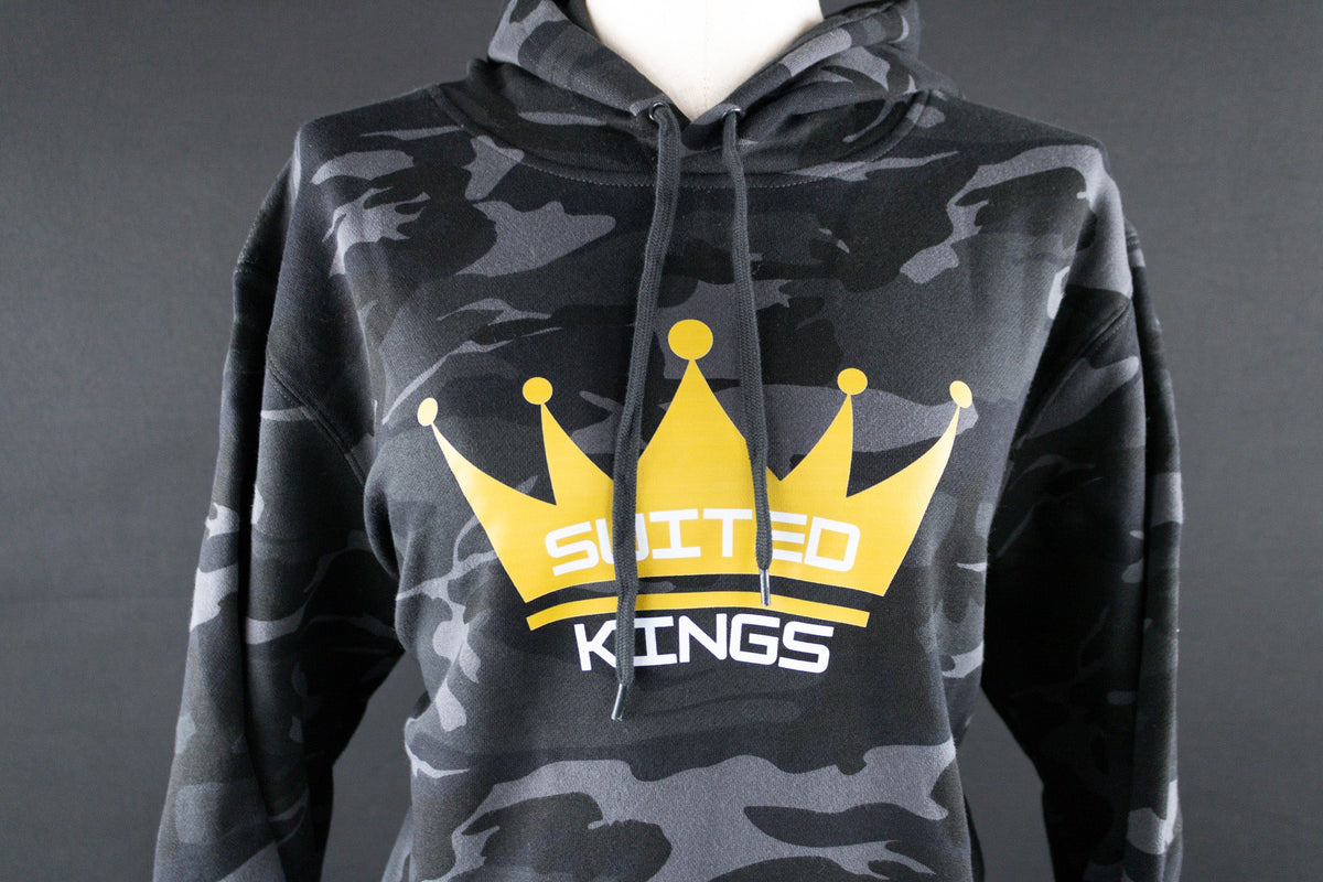 Black Camo Suited Kings Hoodie - Tilted Compass
