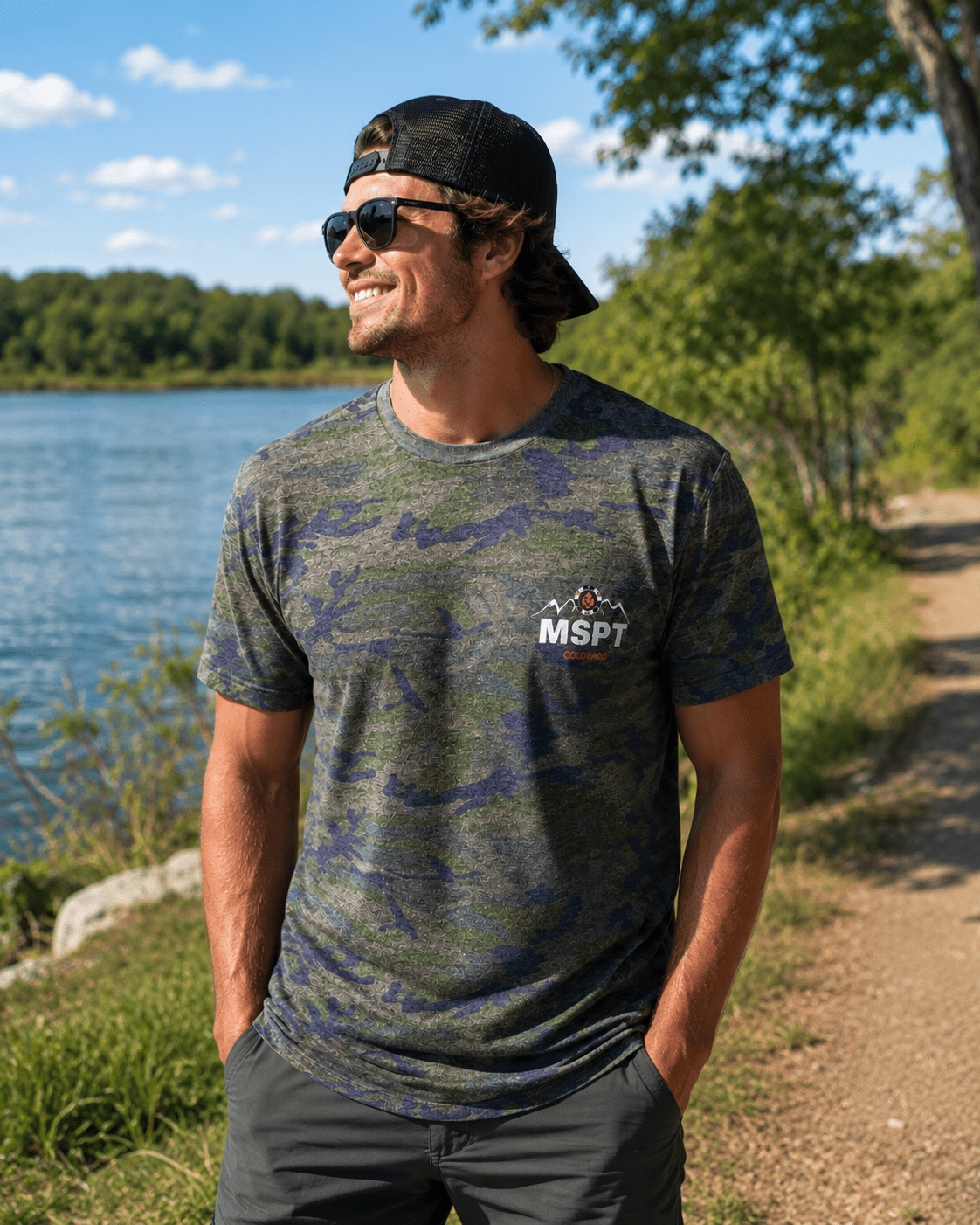 Colorado MSPT Tee in Green Camo - Tilted Compass