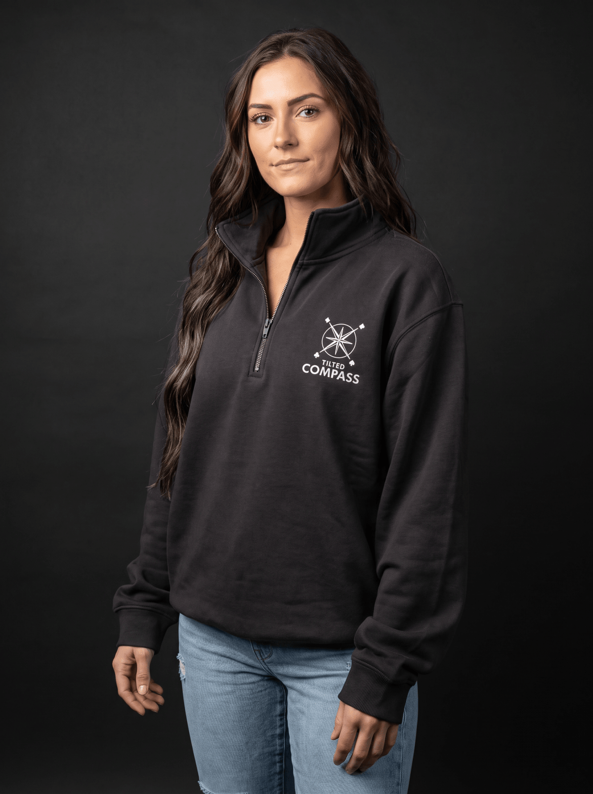 Fleece Quarter Zip Sweatshirt - Tilted Compass
