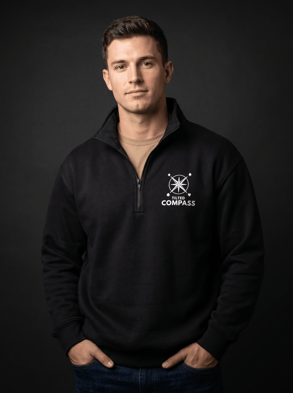 Fleece Quarter Zip Sweatshirt - Tilted Compass