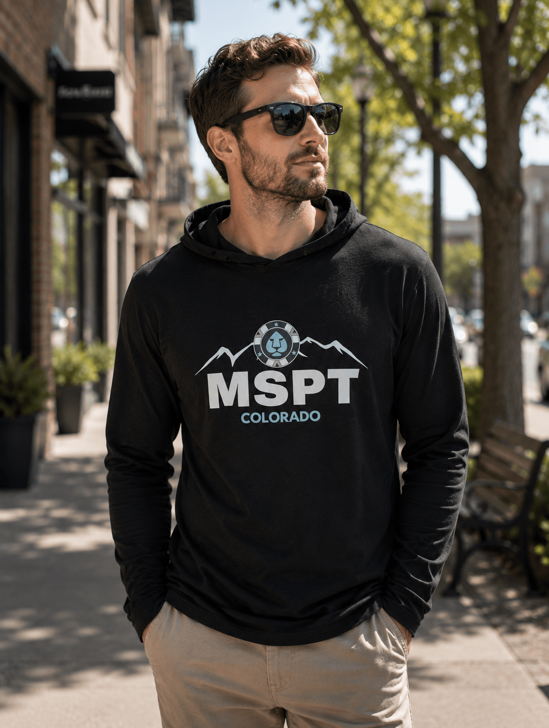 Lightweight Charcoal Grey MSPT Hoodie - Tilted Compass