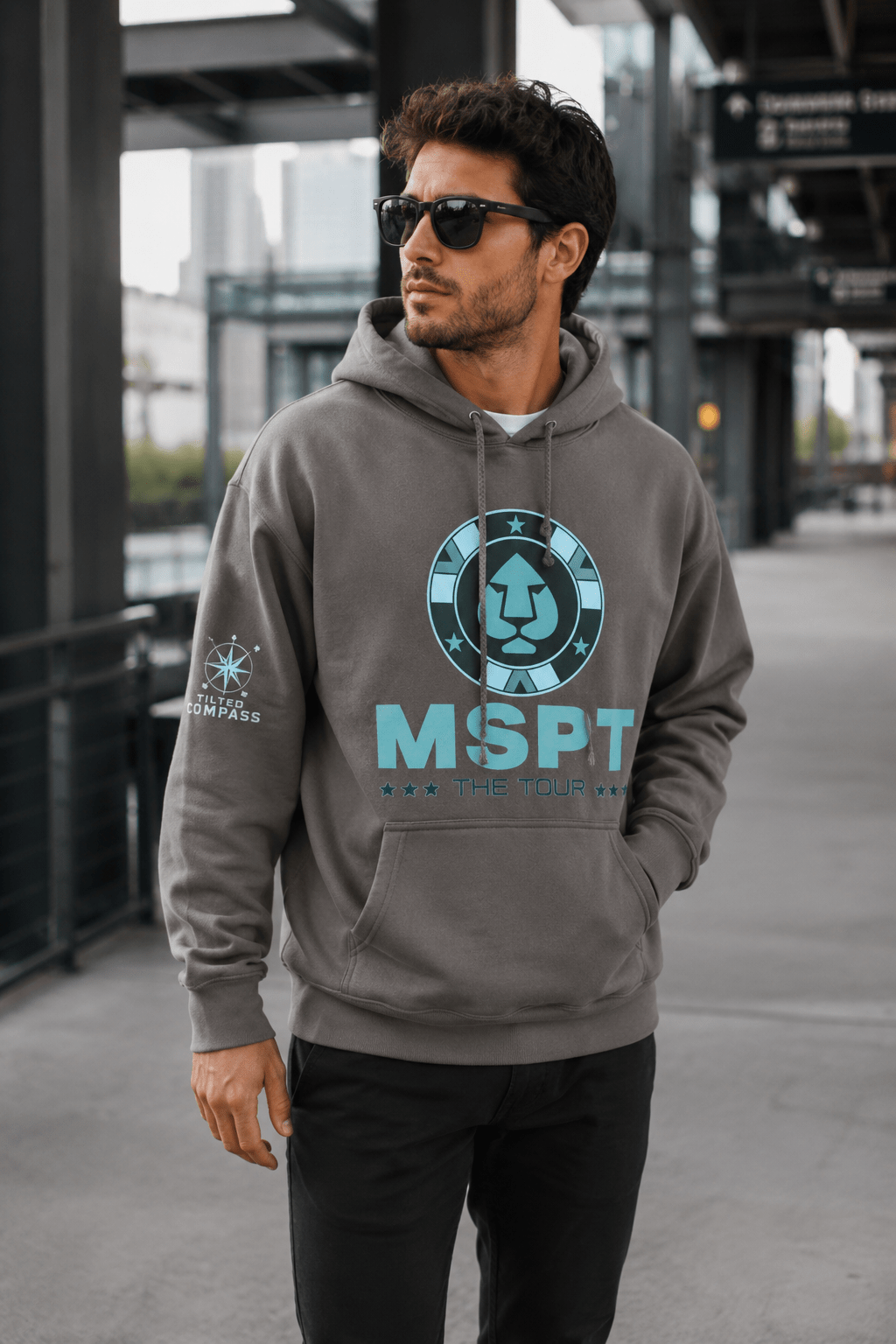MSPT Hoodie in Smoked Graphite - Tilted Compass