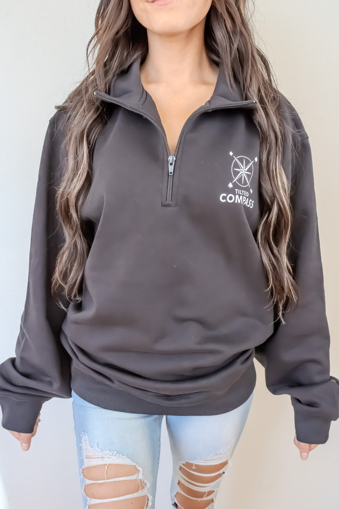 Quarter Zip Sweatshirt - Tilted Compass