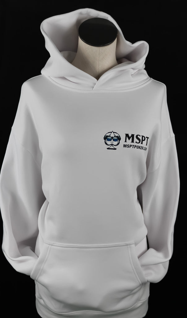 White MSPT Hoodie - Tilted Compass