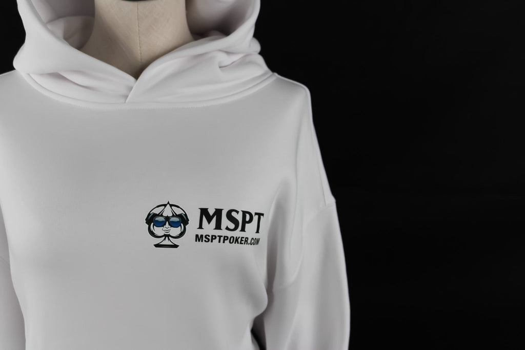 White MSPT Hoodie - Tilted Compass